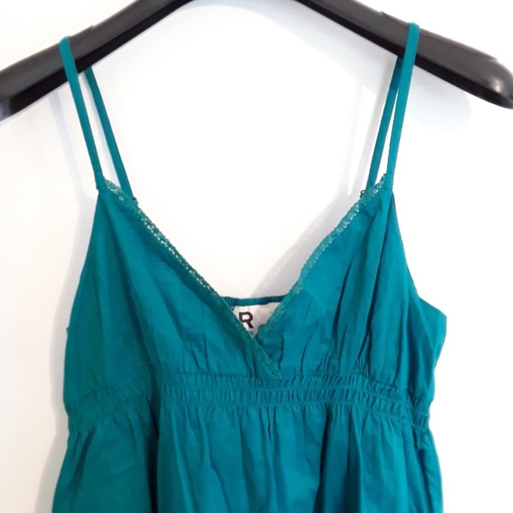 Roxy teal sundress floral embroidered M - Picture 3 of 6